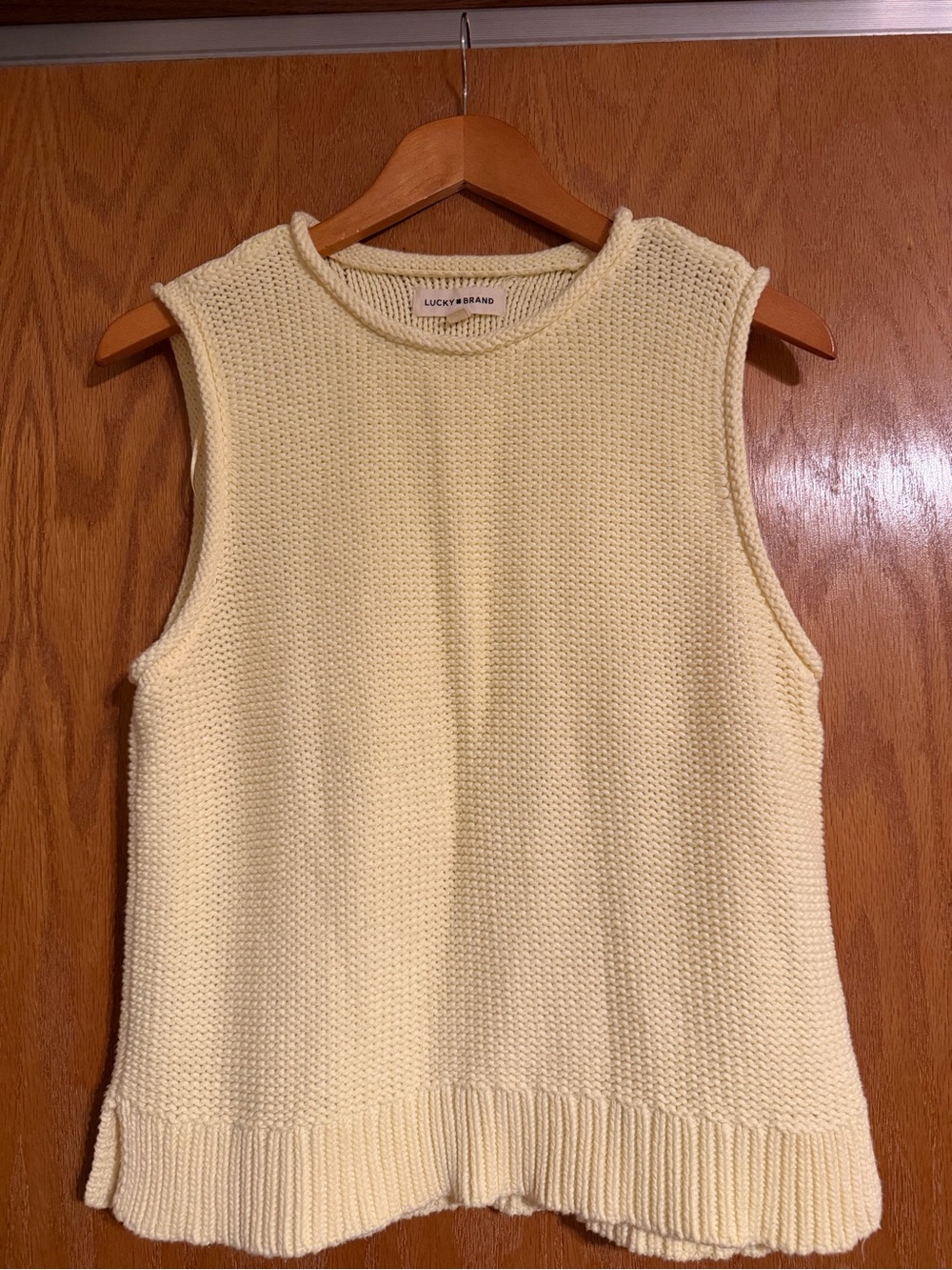 Lucky Brand Cream Knit Sleeveless Tank